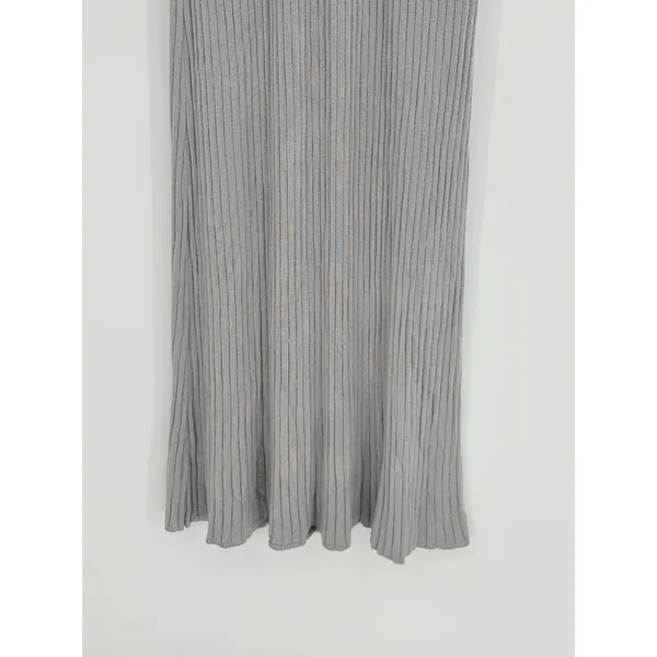 Revolve Callahan‎ Knitwear Dress Perfectly Pale Gray Rib Sleeveless Midi Medium - Image 4
