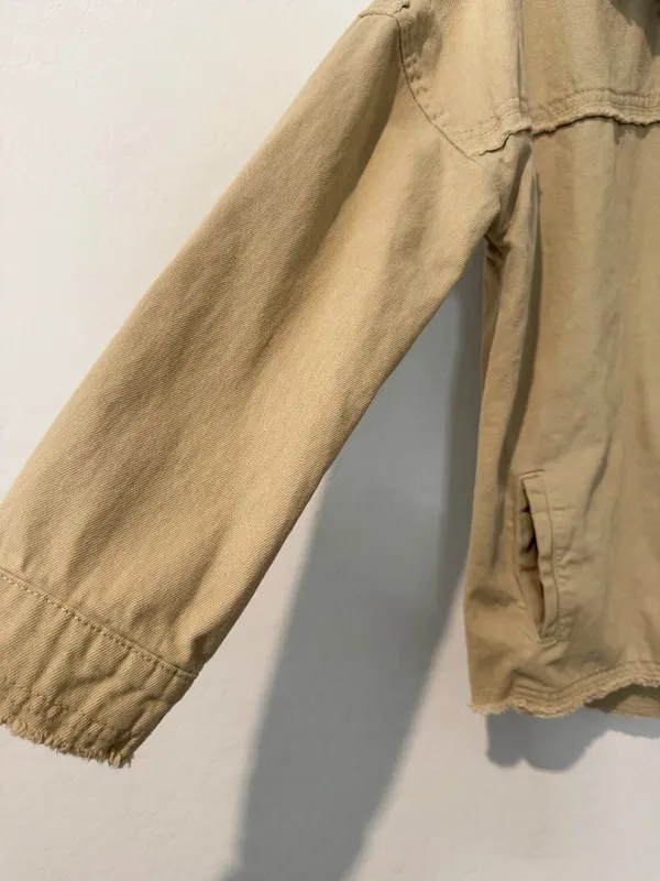 Blank NYC‎ Shacket Size XS Zoo Fair Beige Denim Jacket Coastal Cowgirl Barn - Image 3