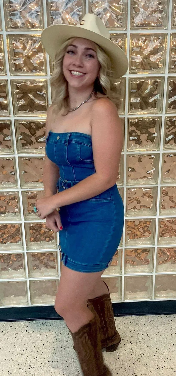 Denim Mini Dress Size M - Image 3