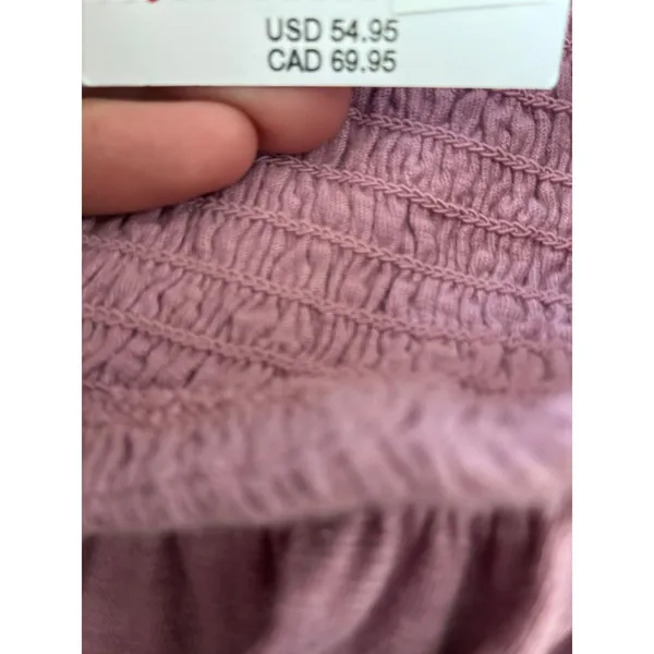 American Eagle Smocked Jumpsuit strapless Purple Mauve L NWT - Image 5