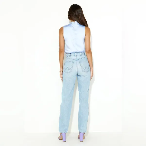 NWT Hello Molly Parties After Work Satin Crop Top Blue - Image 3
