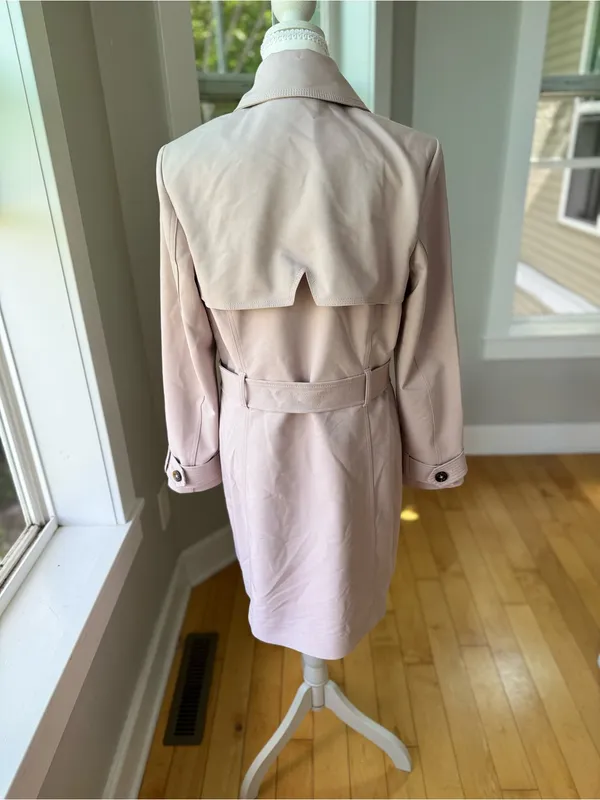 Express Light Pink Belted Trench Coat Size Medium - Image 3