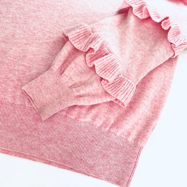 Women’s Pink Ruffle Sweater Size M - Image 5