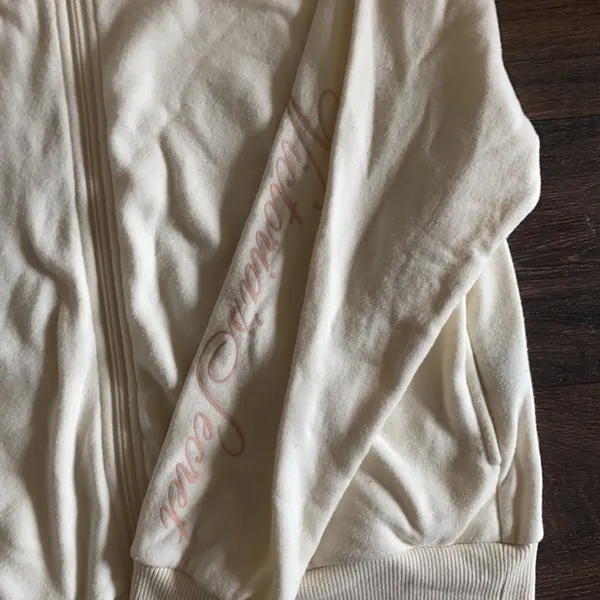 Victoria's Secret Cream Zip Up Hoodie - Image 2