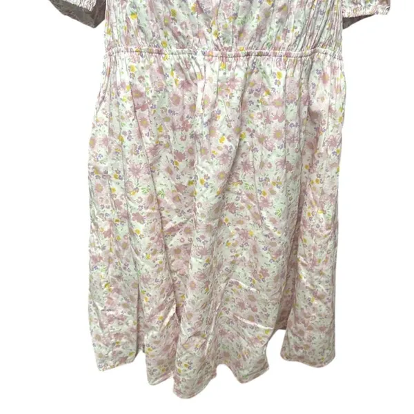 Elodie Pullover Mini Dress Floral Print Puff Sleeve Low Back Pink Size XL NWOT - Image 3