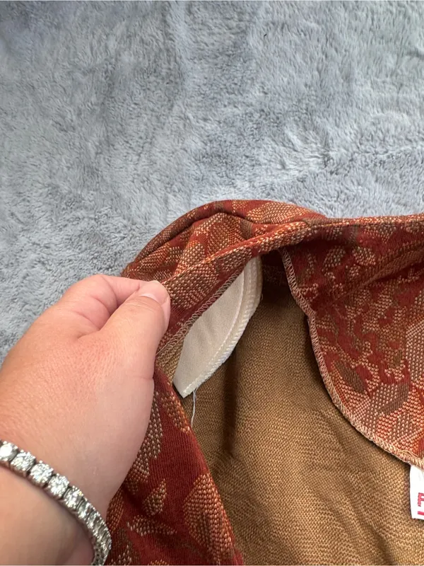 Vintage Fire Islander Jacquard Blazer Jacket Burnt Orange Medium - Image 5