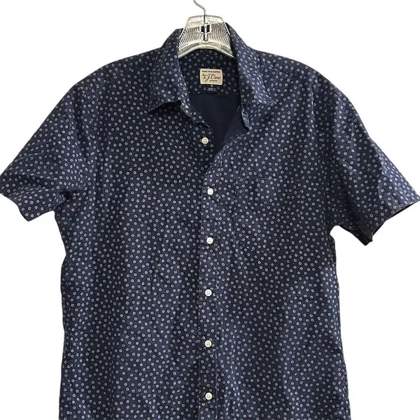 J.Crew Women’s S Blue‎ Floral Short Sleeve Button-Up Shirt Casual Summer - Image 5