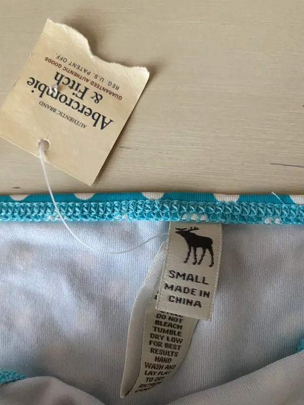 Y2k NWT abercrombie and fitch blue polka dot side tie low rise bikini bottoms - Image 3