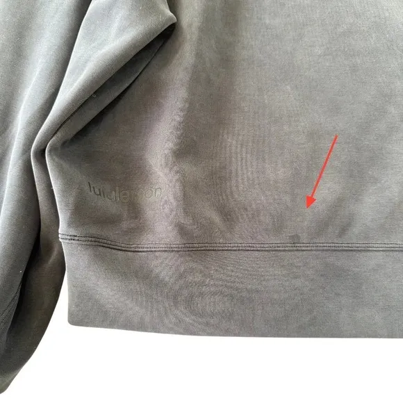 Lululemon Perfectly‎ Oversized Cropped Crewneck Sweatshirt Black Size 14 Cozy - Image 5