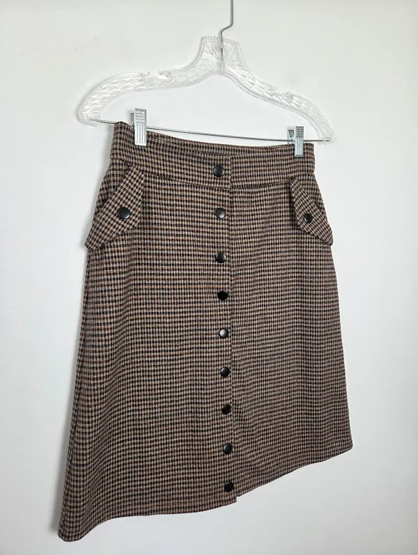 Downeast Plaid Tweed A-Line Skirt Preppy Academia Poetcore Literary Chic Small - Image 2