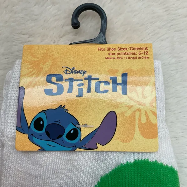 Disney Stitch White and Green Socks - Image 2