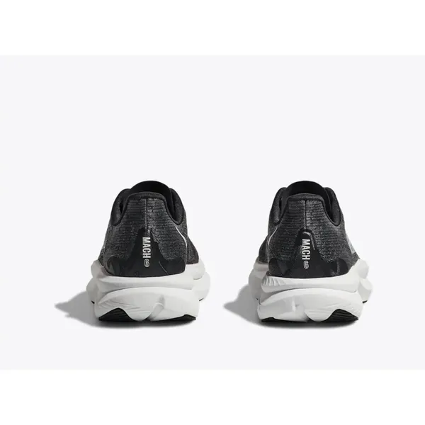 Hoka Mach 6 Womens Running Shoes Black White Size 8B - Image 4