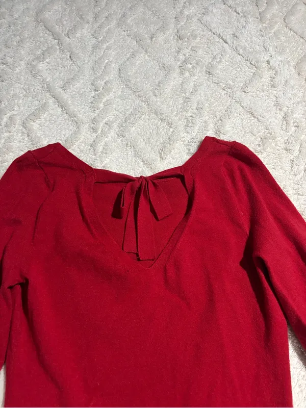 White House black market small red sweater - Image 5