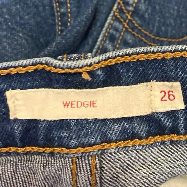 Levi's Wedgie Women's Blue High Rise Skinny Straight Denim Jeans Pants Size 28 - Image 5