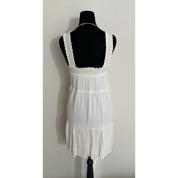 American Eagle Ivory Babydoll Dress with Smocked Bodice Size XS Lined boho style - Image 5