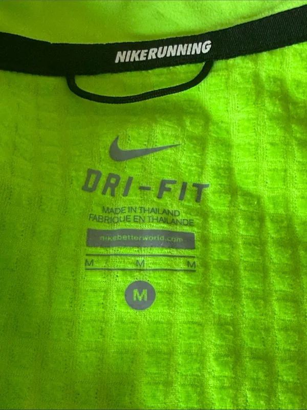 Nike Dri-FIT Running Reflective Full Zip Cycling Vest Neon Green size medium - Image 2