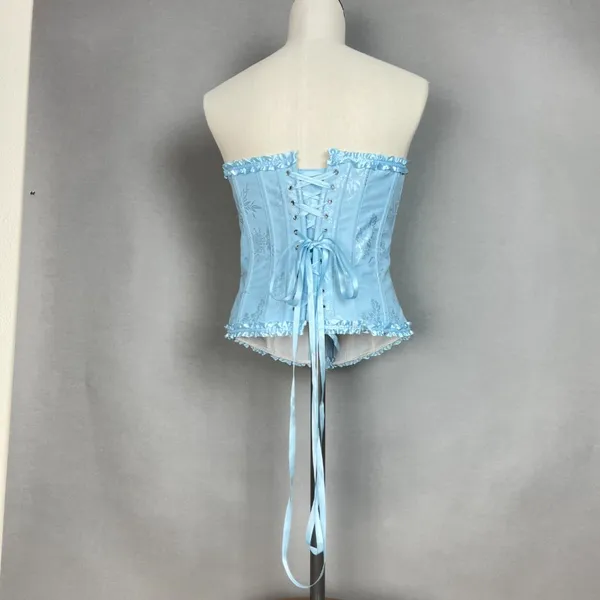 Corset Top Strapless Ruffle Iridescent Women Size Medium‎ Women Lace-Up Romantic - Image 2