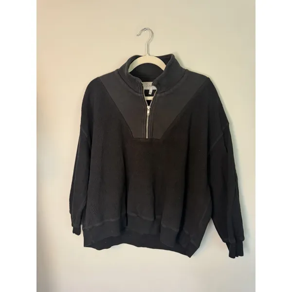 The Great The Slouch Trail Half Zip Pullover Sweatshirt in Black |Sz 1 (S) - Image 14