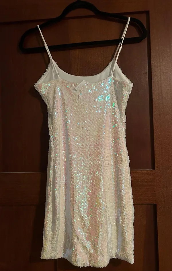 Lucy in the Sky White Homecoming Dress Sequin - Image 7
