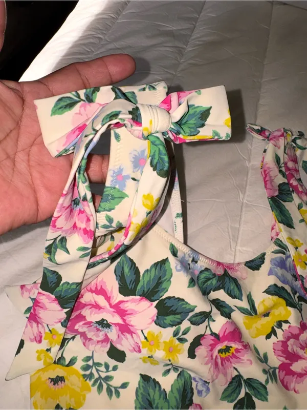 aerie Cream One-Piece with Pink & Green Trim - Image 6