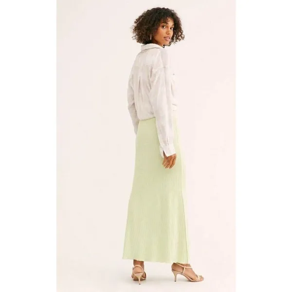 Free People FP Beach High-Waisted Shine Bright Maxi Skirt ribbed pull‎ on sz S - Image 2