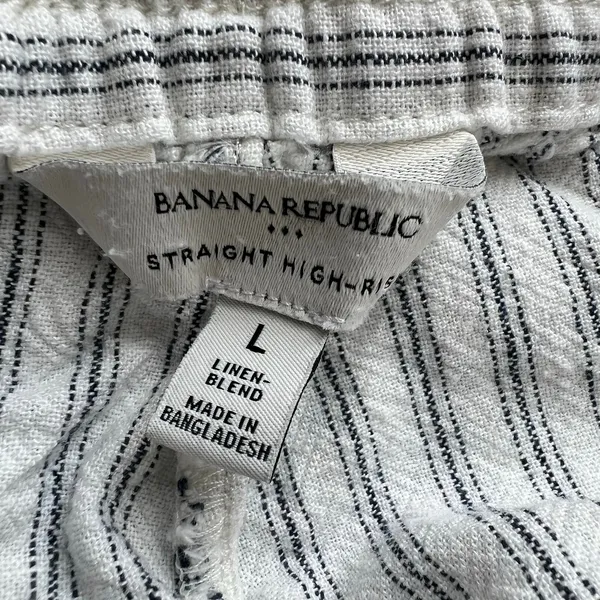 Banana Republic Linen Blend Straight Ankle Pants neutral casual comfy coastal - Image 5