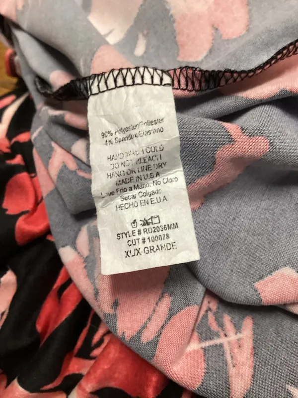 Michelle Mae resortwear Black Maxi Dress with Coral Floral Pattern size XL - Image 9