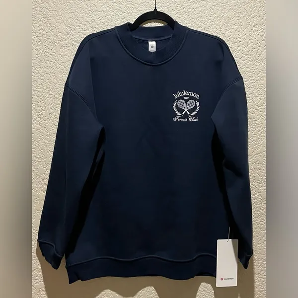 Lululemon NWT Heavyweight Fleece Pullover Tennis Club Sweater Top Blue Size M - Image 6
