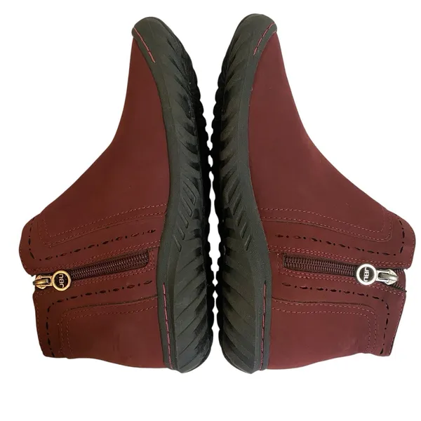 Jbu Memory Foam Do Juno Women Sz 7‎ M Burgundy Ankle Length Zip Up Chelsea Boots - Image 9