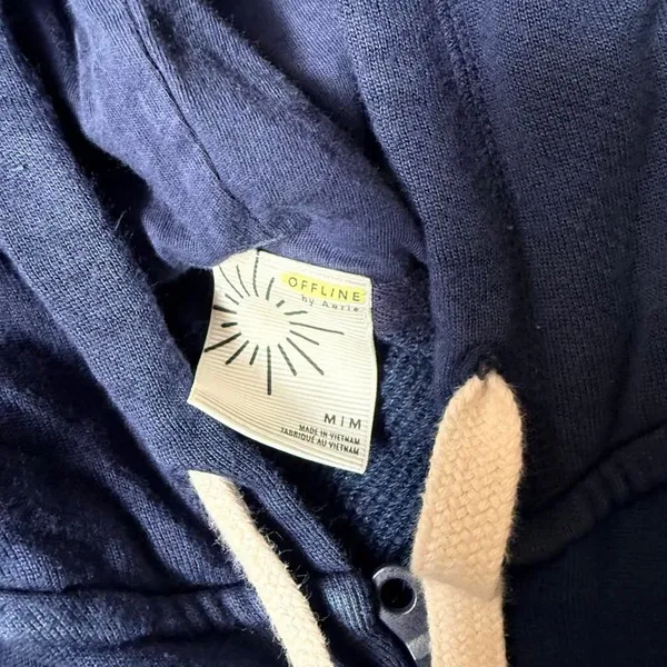 Offline by Aerie Navy Blue Zip Up Hoodie - Image 4