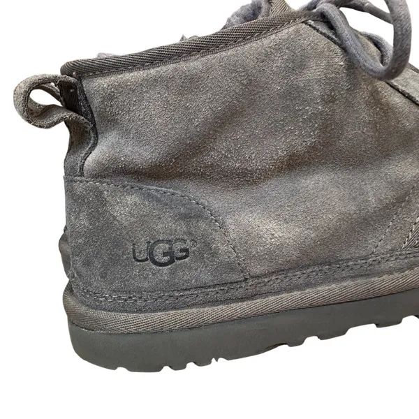 UGG Neumel Charcoal Gray Suede Chukka Ankle Boots Womens Size 10 Lace Up Booties - Image 3