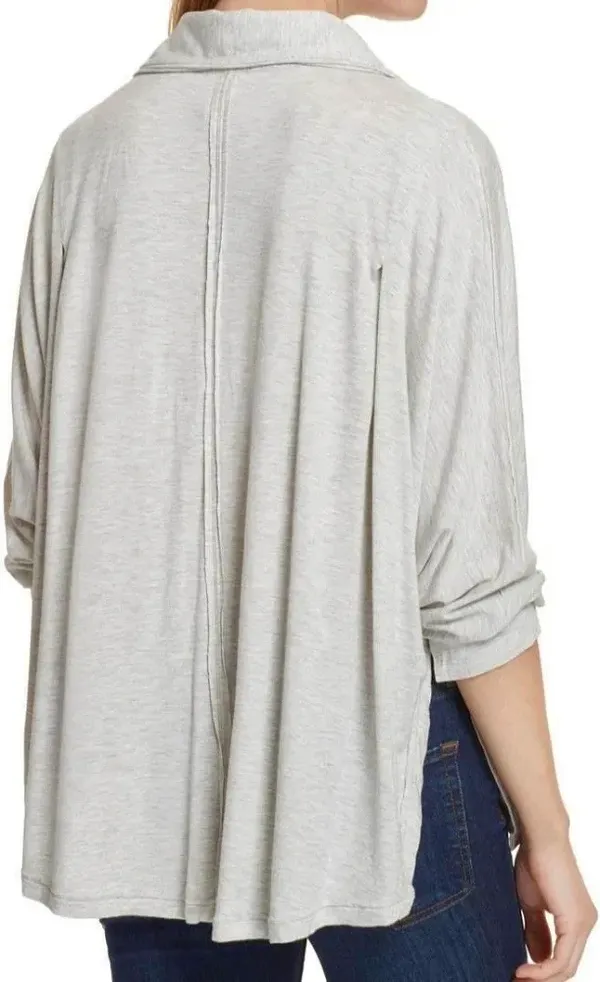 Free People Soft Grey Blouse - Image 6