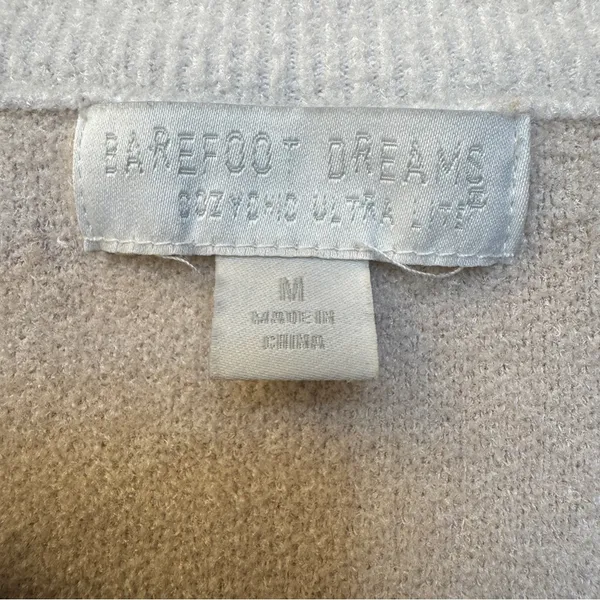 Barefoot Dreams CozyChic Sweater Ultra Lite Beige White Womens‎ Size M - Image 2