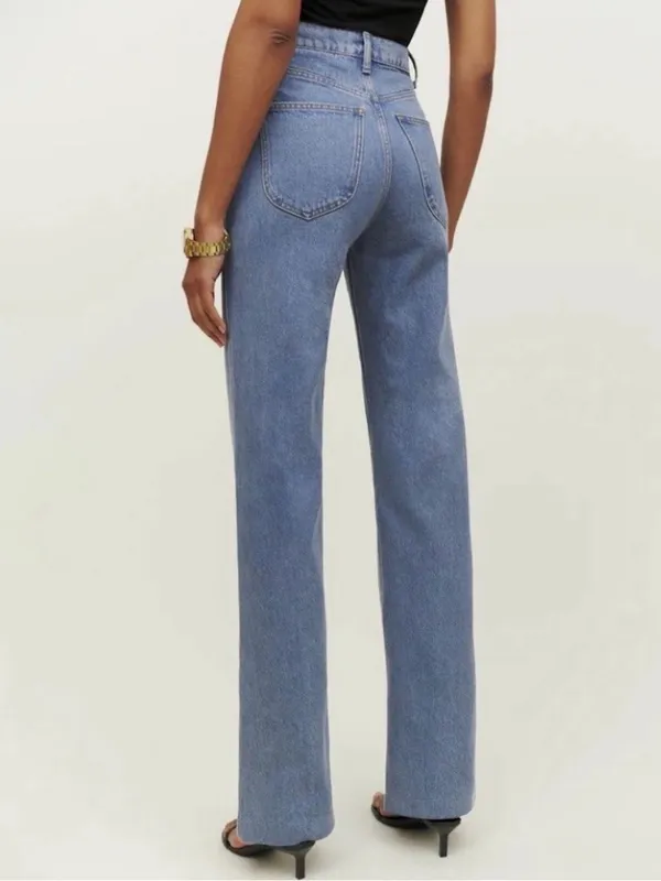 Reformation Light Blue High-Rise Wide-Leg Jeans - Image 2