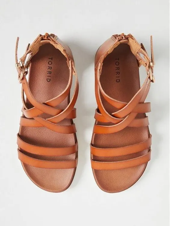 Torrid Tan Strappy Gladiator Sandals Size 9.5 Wide - Image 4