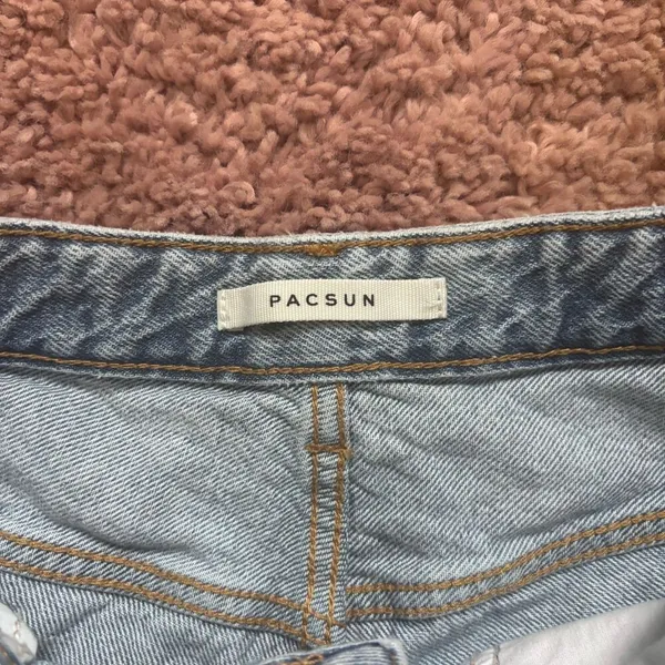 Pacsun 90s Boyfriend Jeans Womens 26 (actual 25x29) Blue Denim Distressed Zip - Image 5