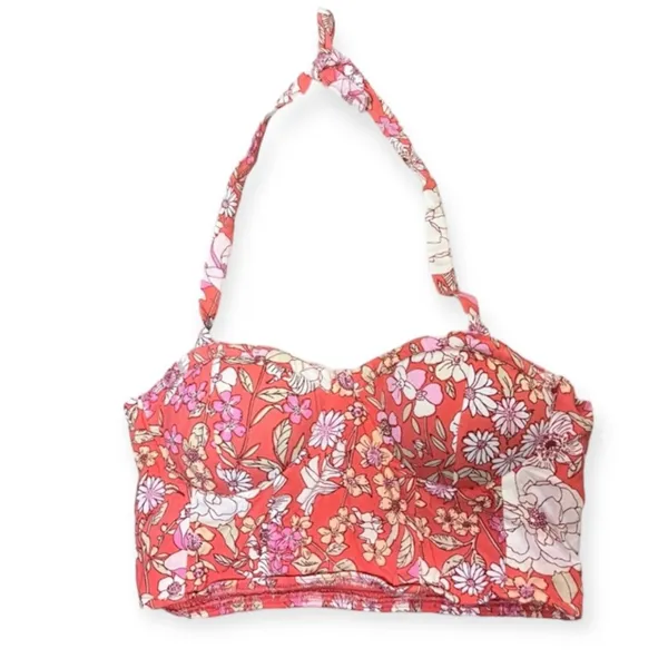 BOG Collective Floral Halter Bustier Crop‎ Top Boho Festival Pink Size Medium - Image 2