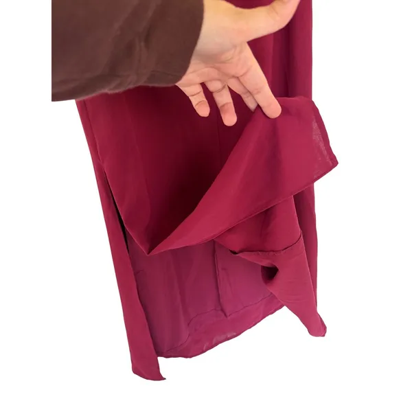 Sadie & Sage Strapless Midi Dress Berry Wine Size Large‎ Side Slit NEW - Image 4