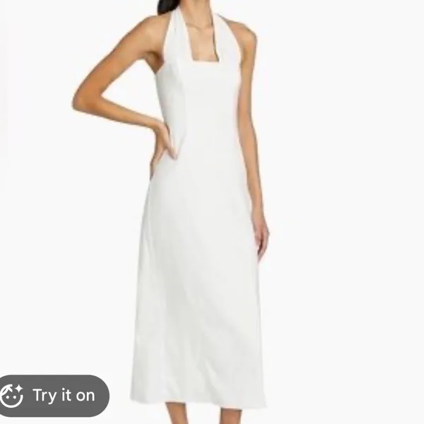 Reformation | NWT Women's White Halter Midi Smocked Bessi Cocktail Dress, Size 2 - Image 12