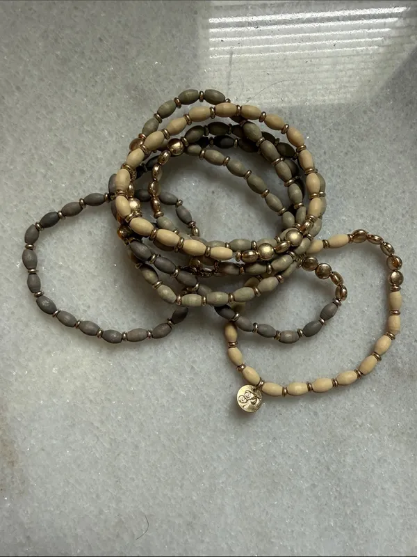Plunder sage earthy multi stretch beaded bracelet fashion jewelry set new 8 pc - Image 3