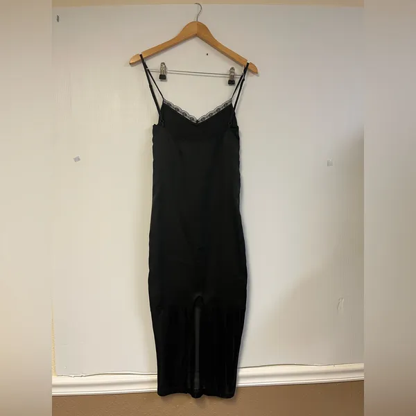 Zara Trafaluc‎ Lace Trim Spaghetti Strap Little Black Dress – Size M - Image 2