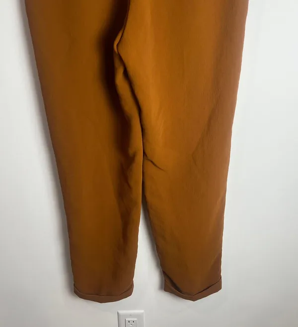 Aritzia Wilfred Camel Pleated Ankle Length Cuffed Hem Trouser Pants - Image 5