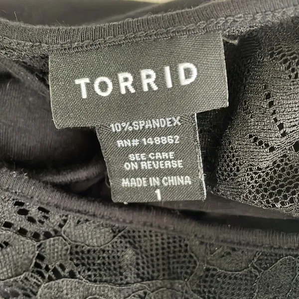 Torrid Black Lace Open Back Top - Image 5
