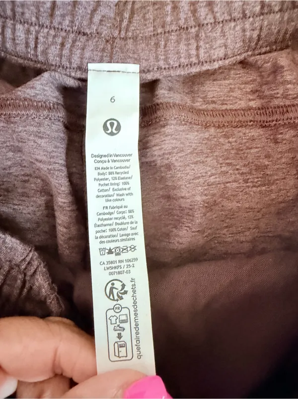 NWT Lululemon Soft Jersey Straight-Leg Mid-Rise Pant size 6 Heathered dark espre - Image 11
