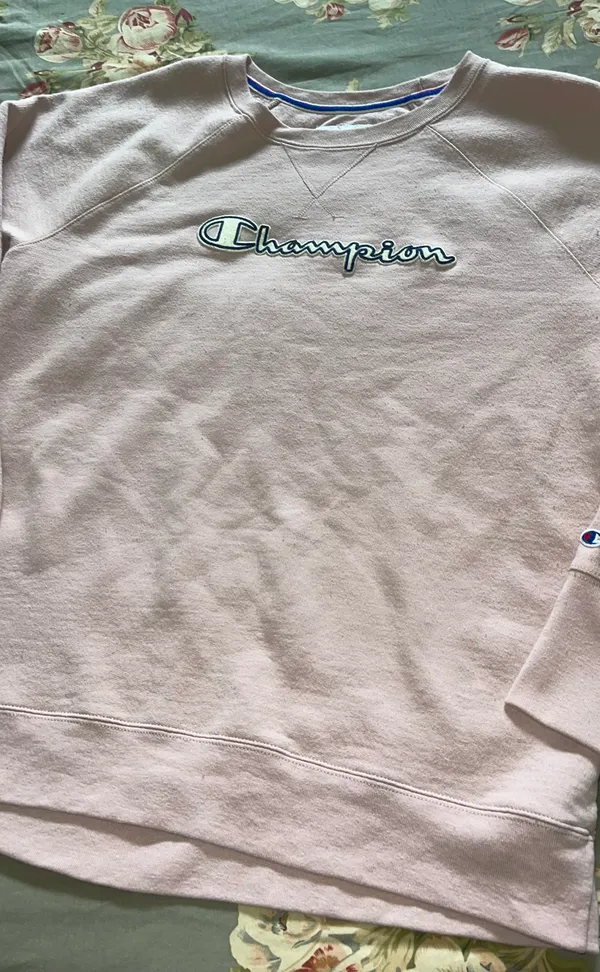 Champion Sweatshirt Light Pink Size Adult Large Vintage - Image 3