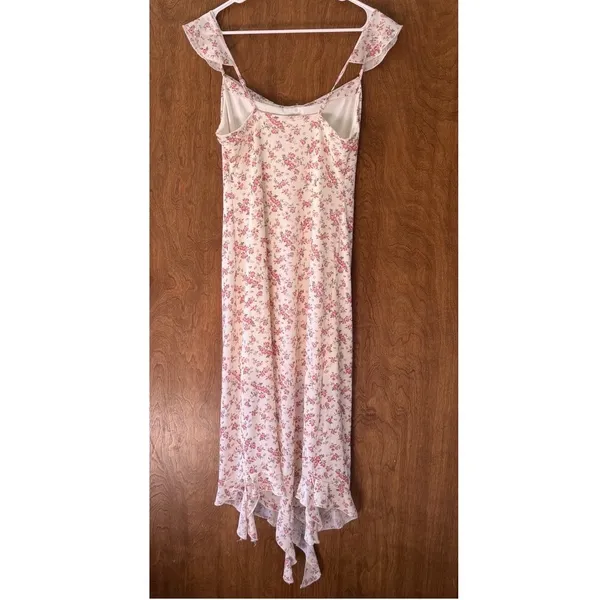 Kirious sz M Floral Sheer Flutter Handkerchief Maxi Dress Feminine Cottagecore - Image 3