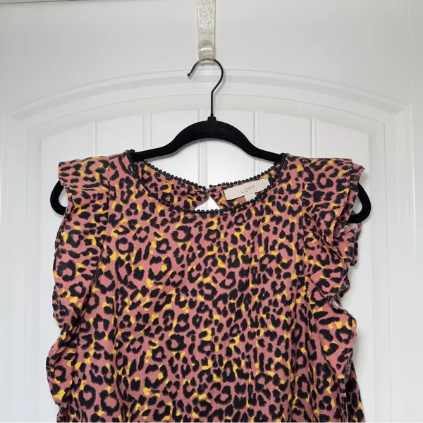 LOFT‎ Large Leopard Print Cutout Back Ruffe Top Y2K Glam Indie Sleaze - Image 6