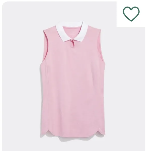 Vineyard Vines Palmero Sleeveless Keyhole Golf Polo Pink Cloud Heather Medium - Image 2