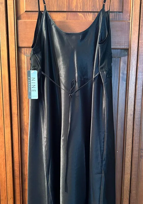 Nine West black short slip dress/nightie Spaghetti Straps size Medium - Image 2