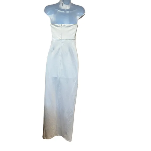 Superdown White Strapless Maxi Dress XS Side Slit Ryleigh Gown Revolve $88 NEW - Image 6